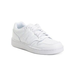 NEW BALANCE White Leather 480 Lifestyle Sneakers (Big Kid)